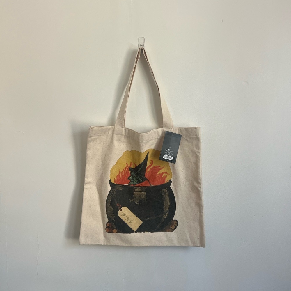 John Derian x Threshold Halloween Witch Print Tote Bag NWT